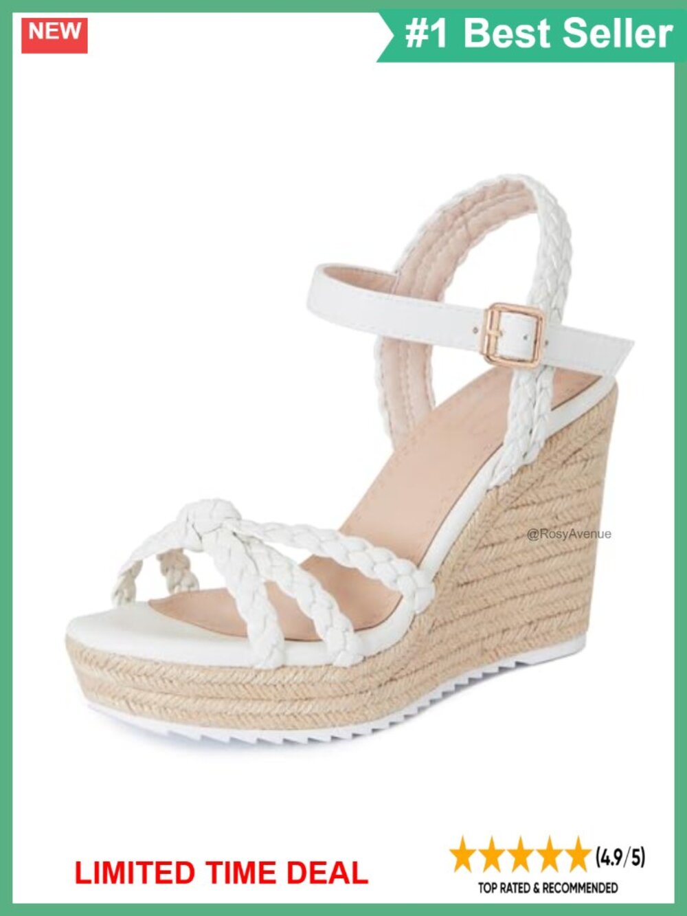 Womens Espadrille Wedge Sandals Ankle Strap Open Toe Summer Dressy Comfort